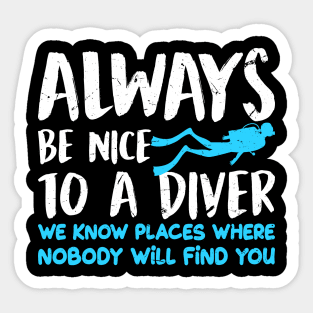 Funny Scuba Diving Shirt For Divers Vintage Dive Lover Gifts Sticker